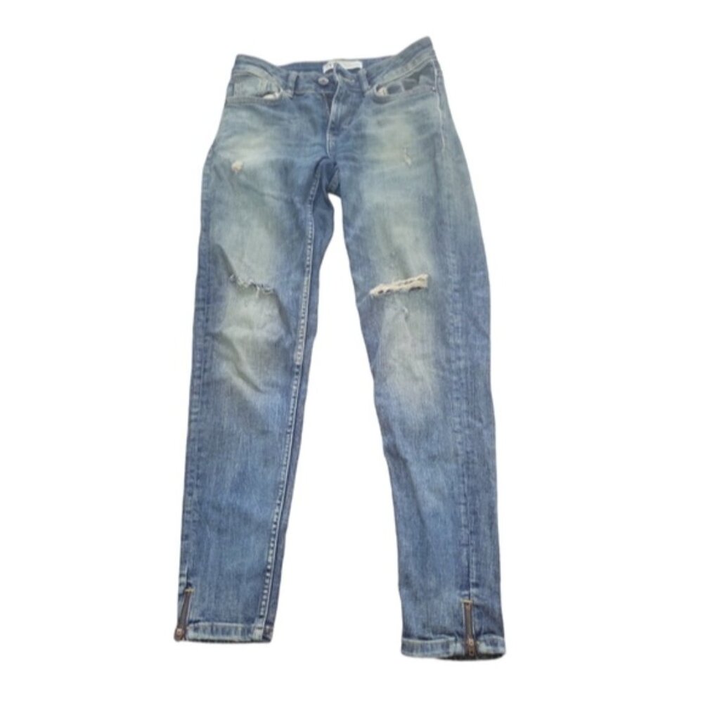 Zara denim distressed jeans